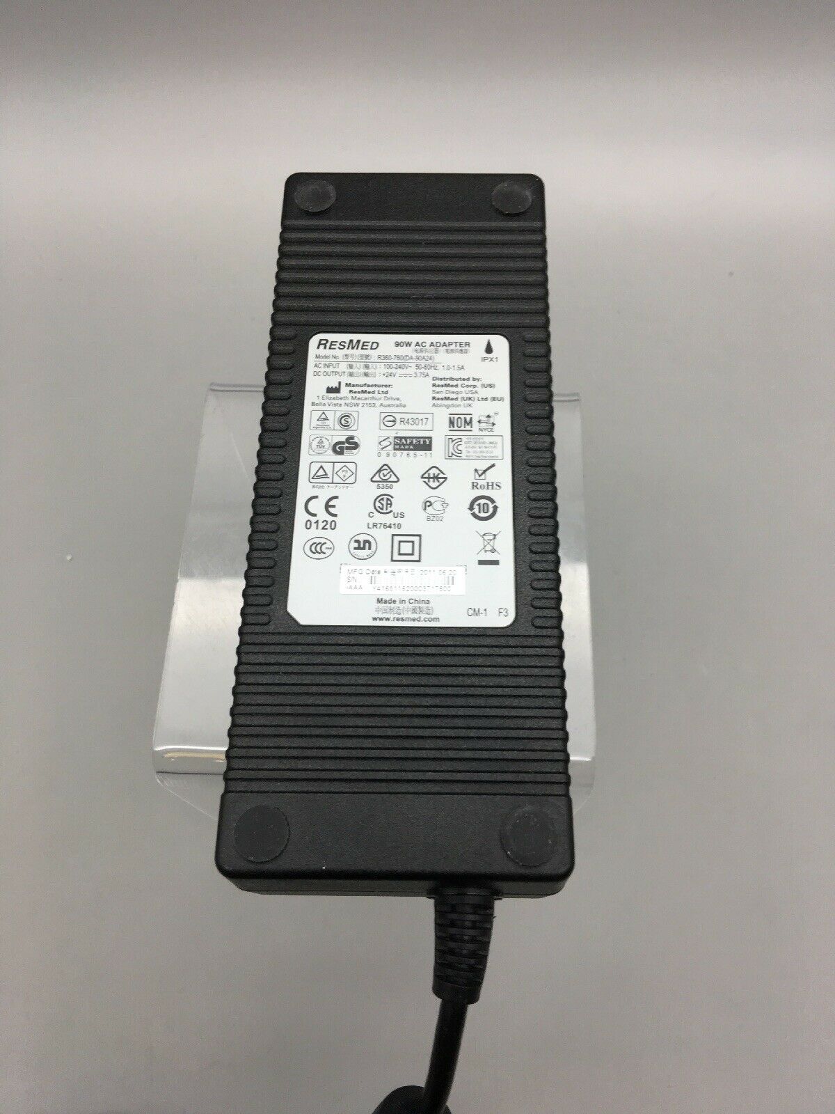 New ResMed R360-760 DA-90A24 S9 24V 3.75A AC Adapter Power Supply 3 Pin 90W New ResMed R360-760 DA-90A24 S9 24V 3.75A AC Adapter Power Supply 3 Pin 90W